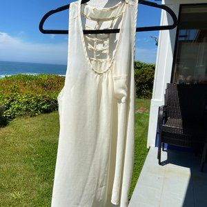 IRIS LOS ANGELES Ivory Sheer Racerback Tank Top🔴